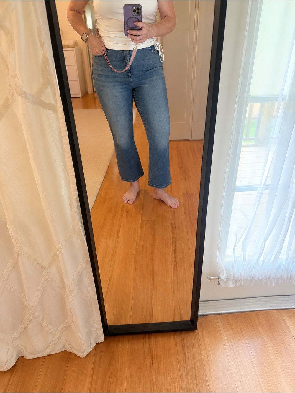 LOFT Women's Light Blue curvy kick crop jeans